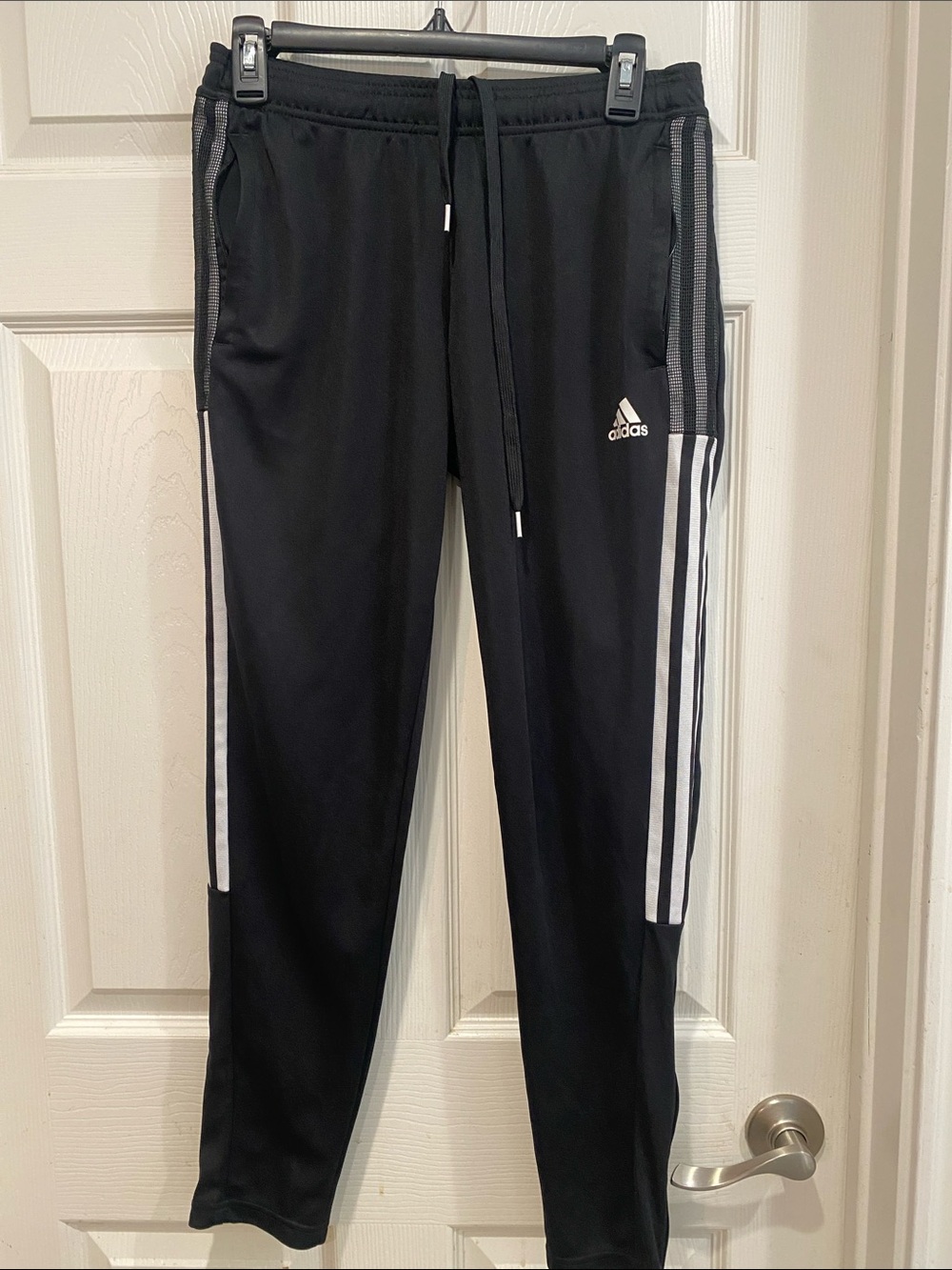 adidas Black Sweatpants with White Side Stripes